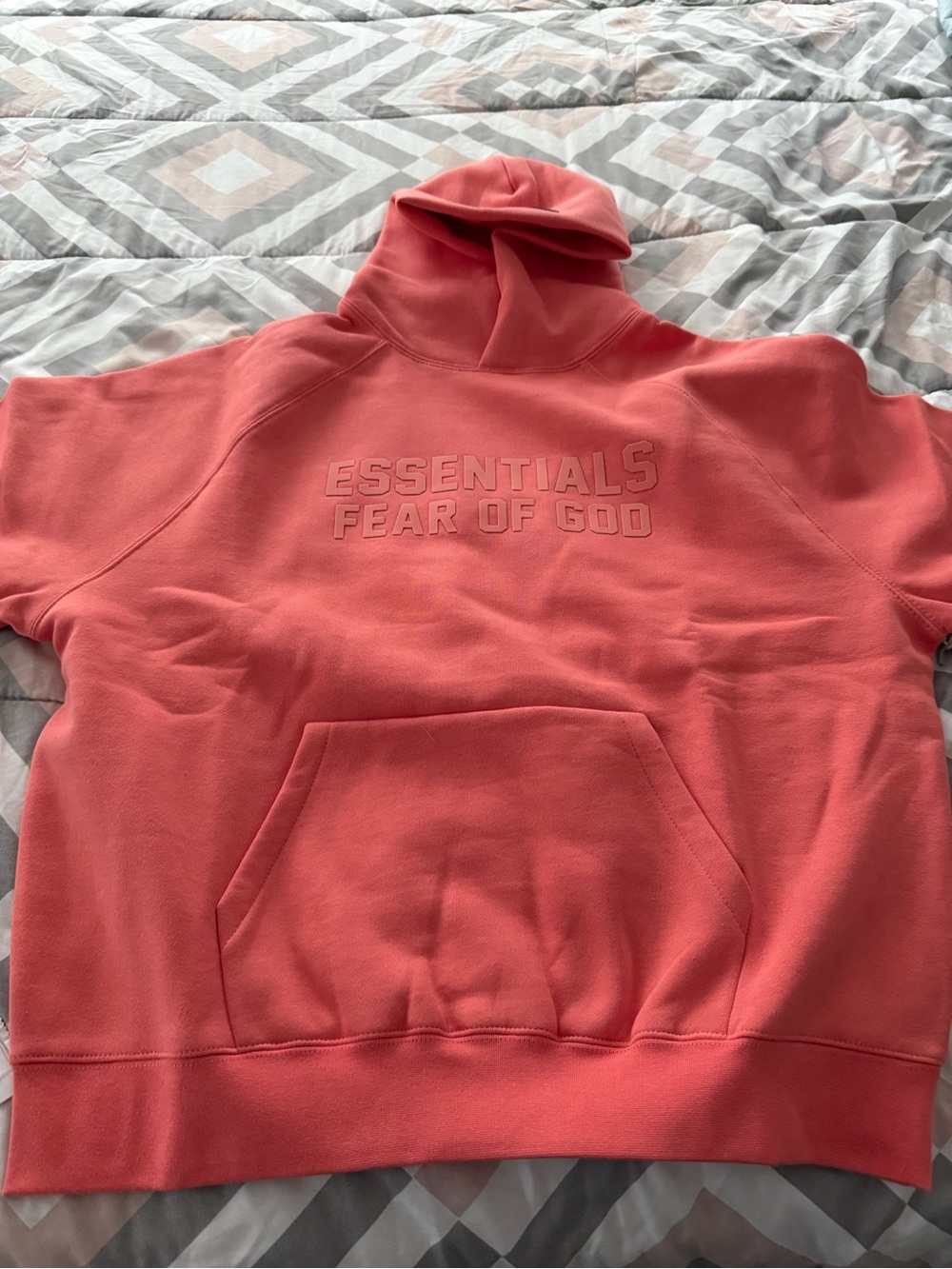 Essentials Fear of God Coral Men’s Fleece Hoodie